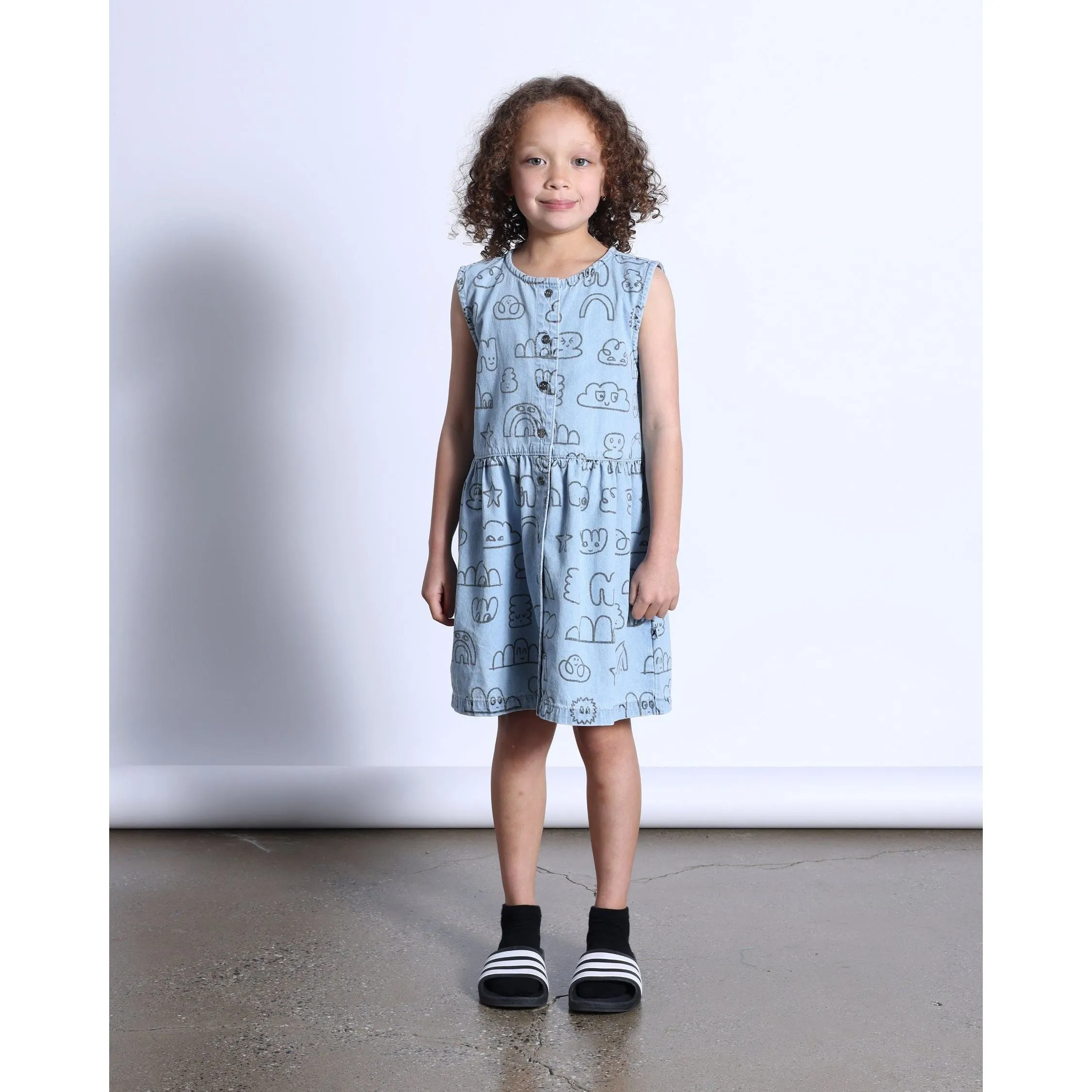 Drawings Denim Dress- Washed Blue