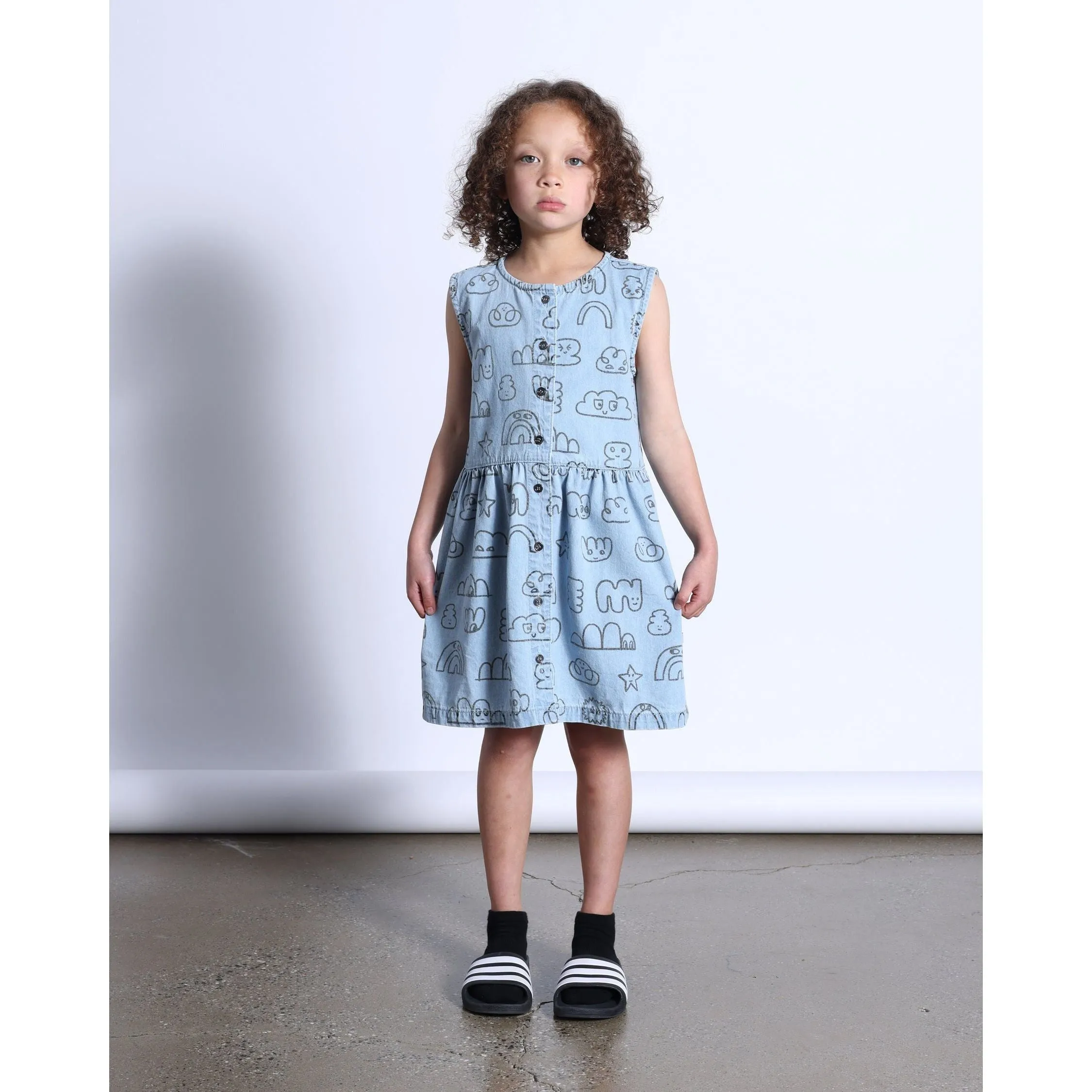 Drawings Denim Dress- Washed Blue