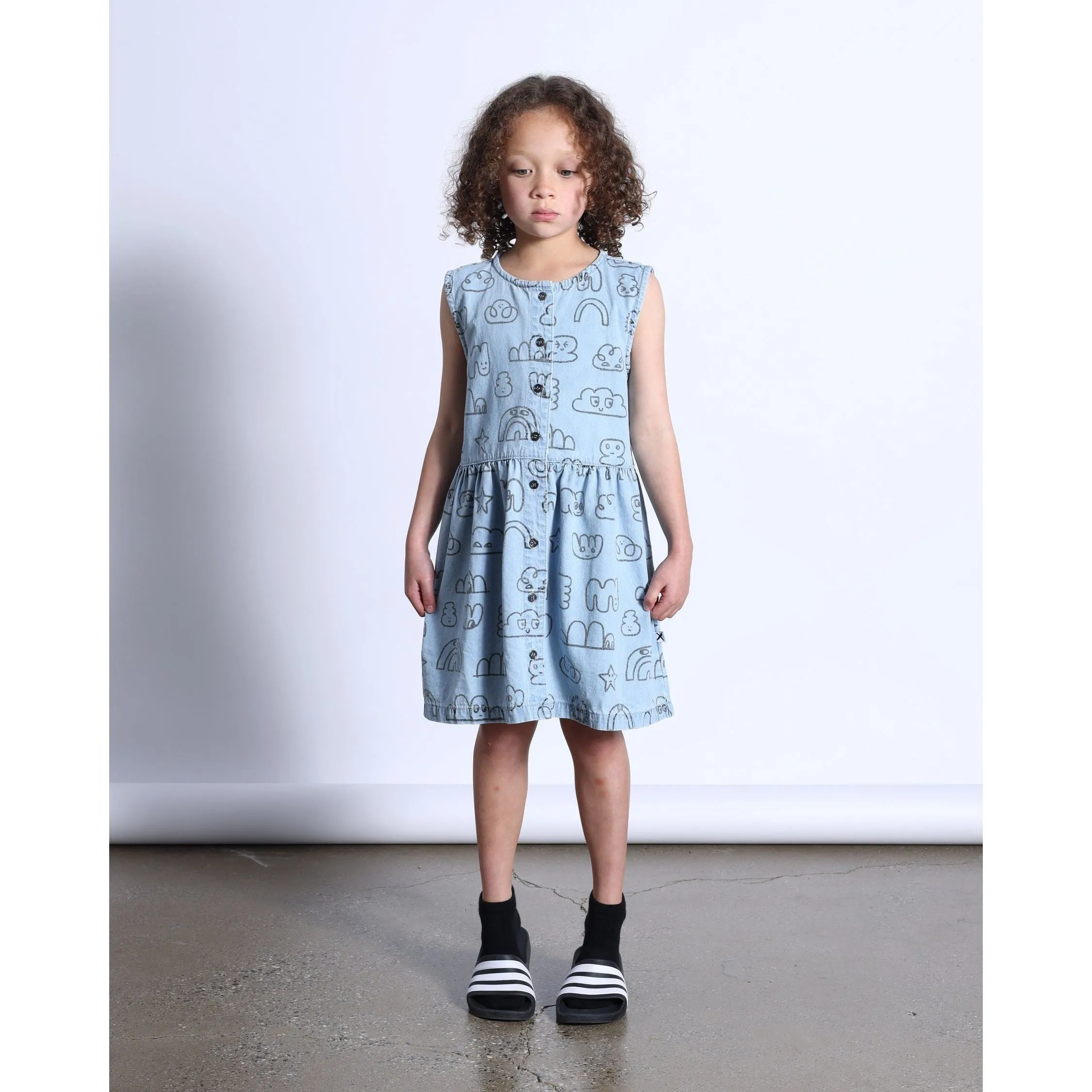 Drawings Denim Dress- Washed Blue