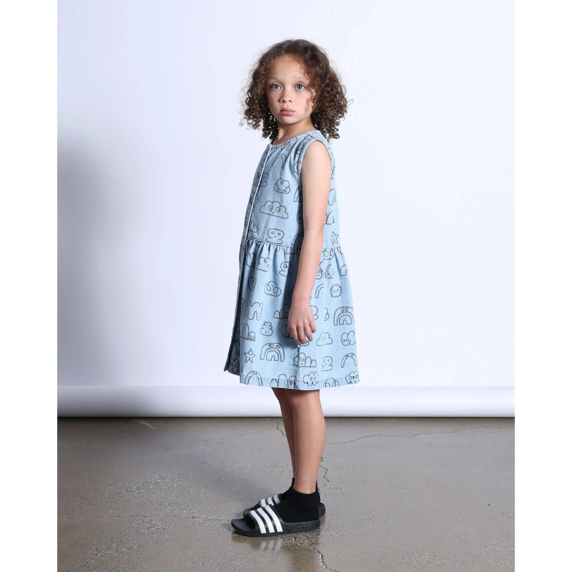 Drawings Denim Dress- Washed Blue