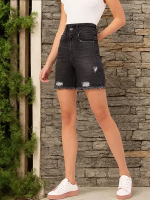 DressBerry Women Urban Chic Ripped Frayed Denim Shorts