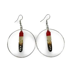 DYH Hoop Feather Earrings