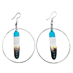 DYH Hoop Feather Earrings