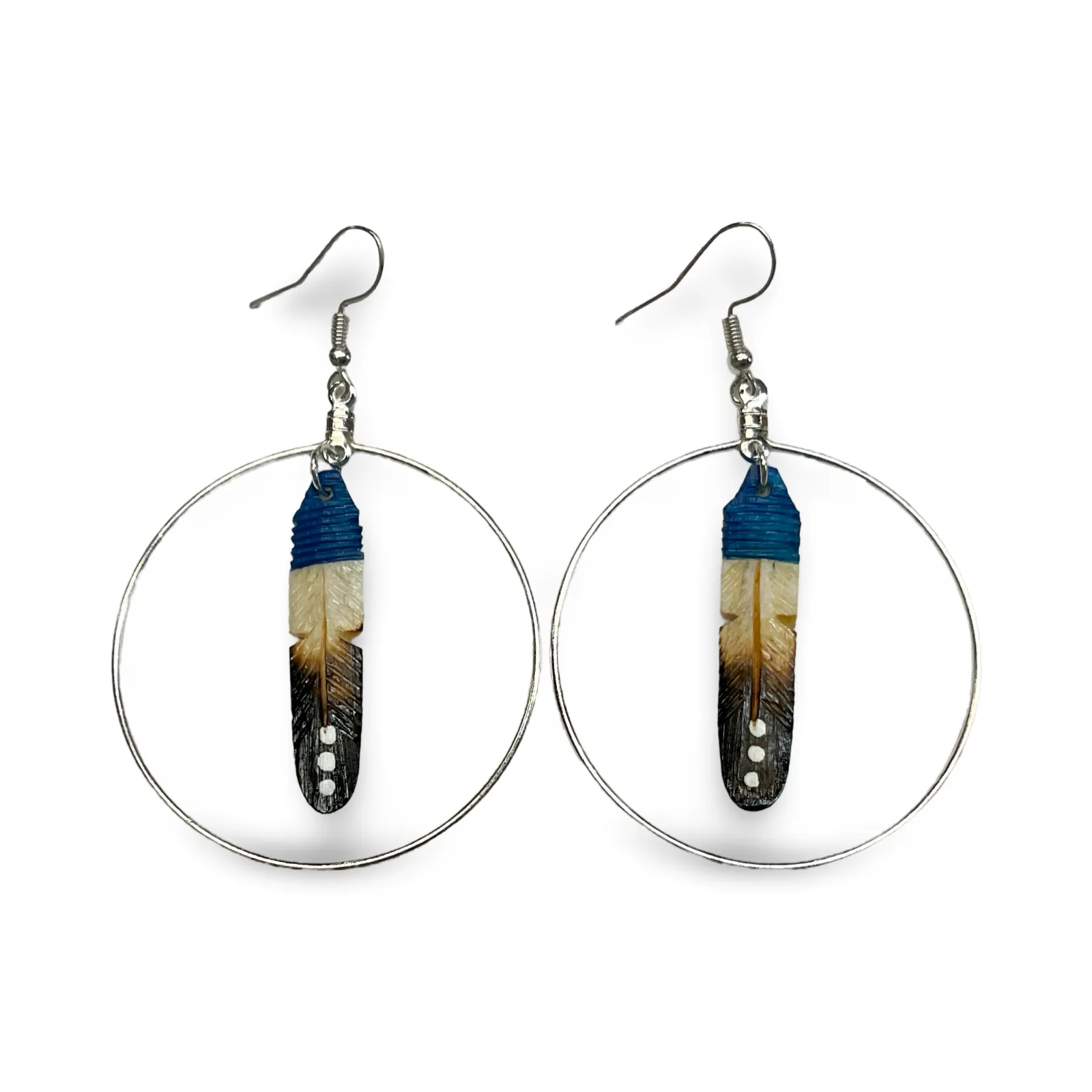 DYH Hoop Feather Earrings