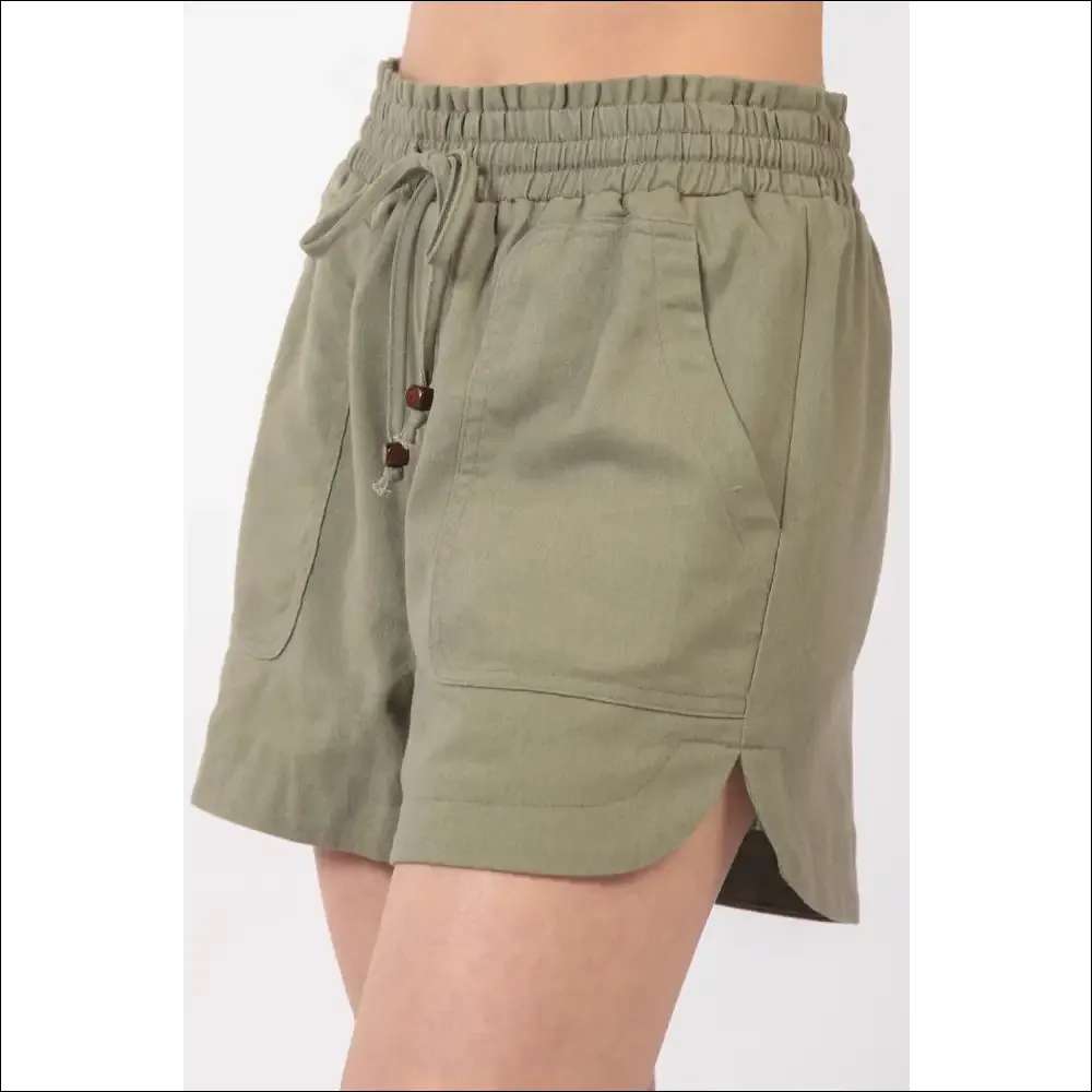 Eco-Chic Drawstring Linen Shorts