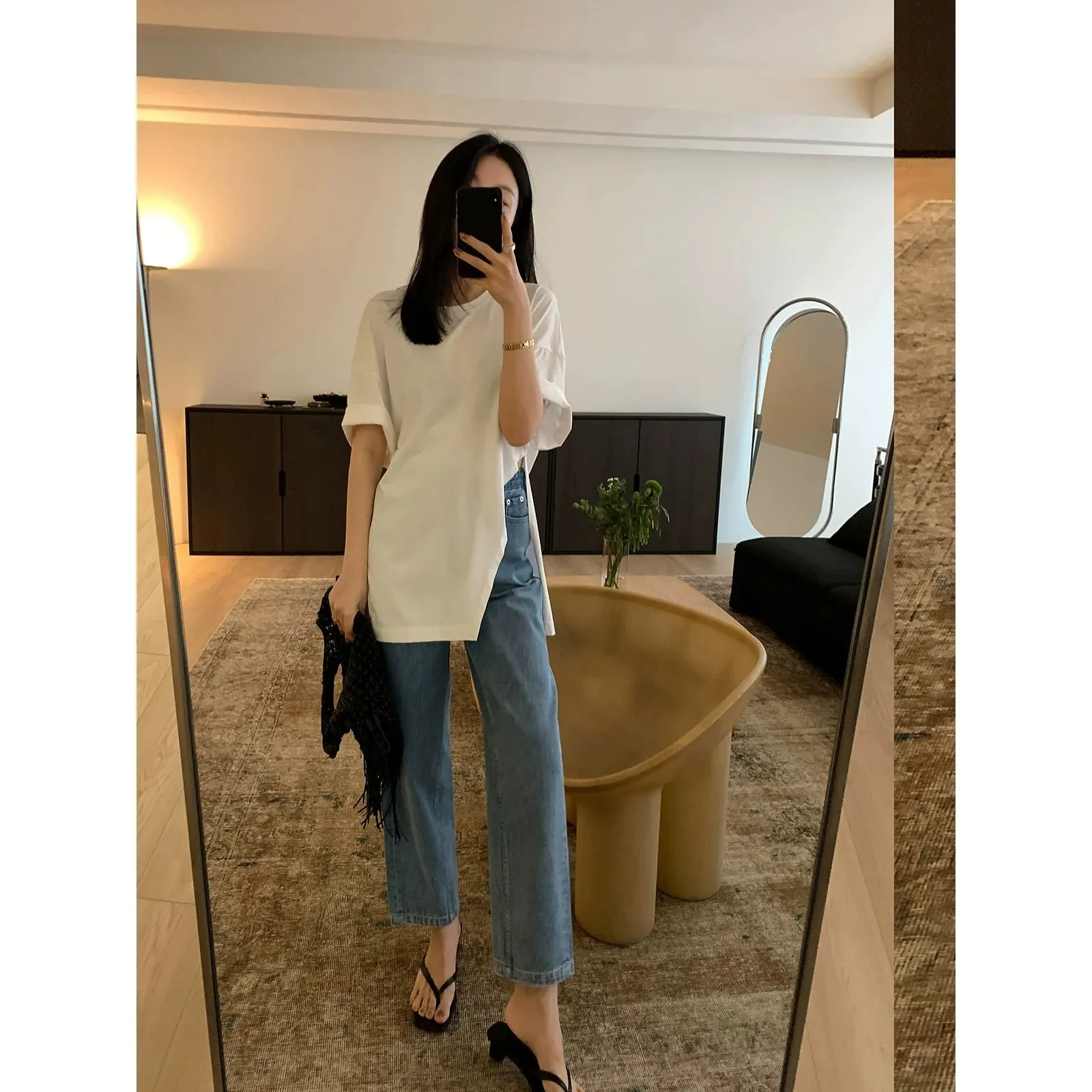 Eco-friendly Washed Elastic Jeans