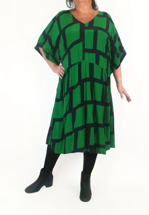 Elk green and black print dress size 18
