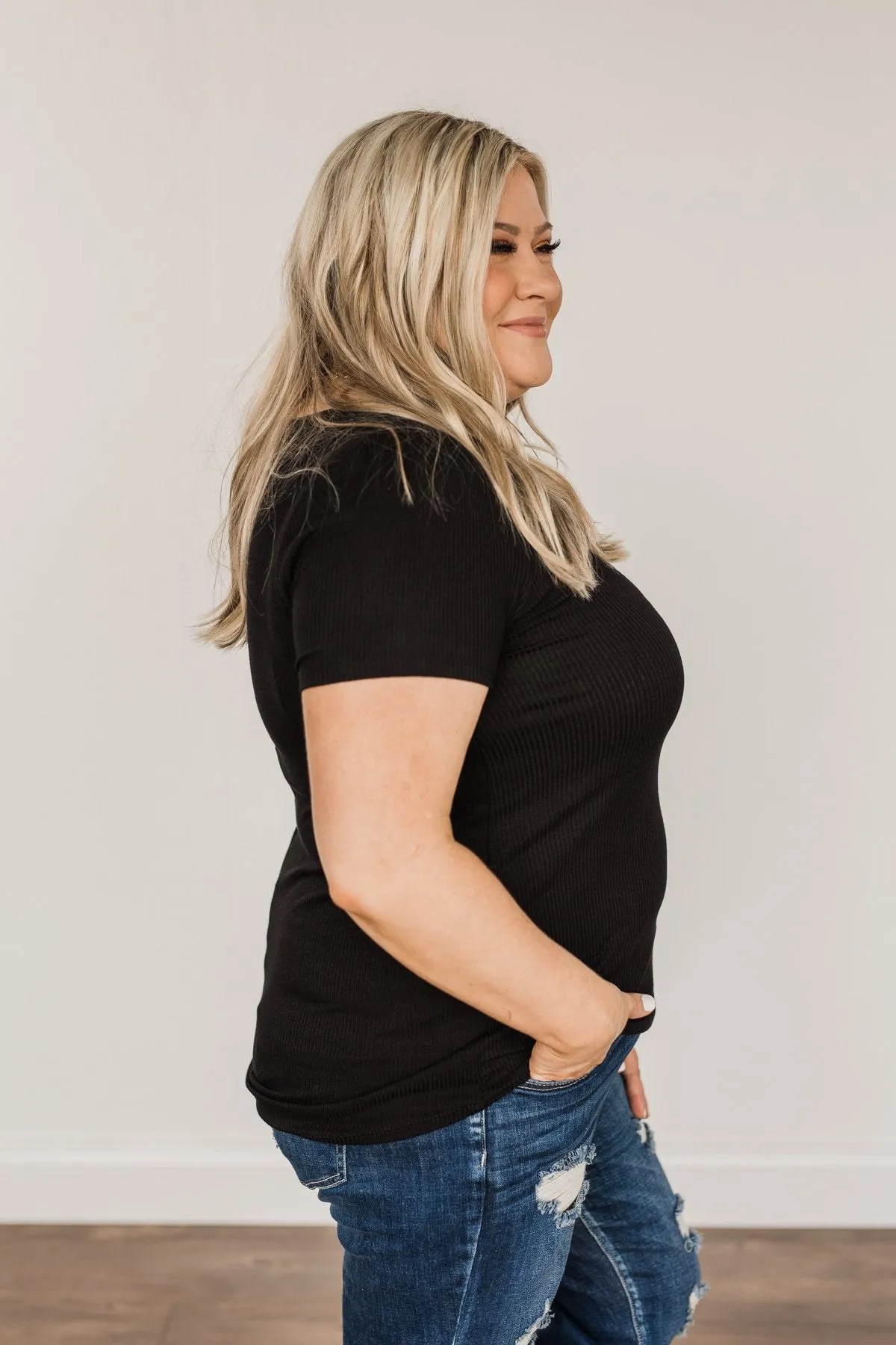 Embrace The New Cut Out Top- Black