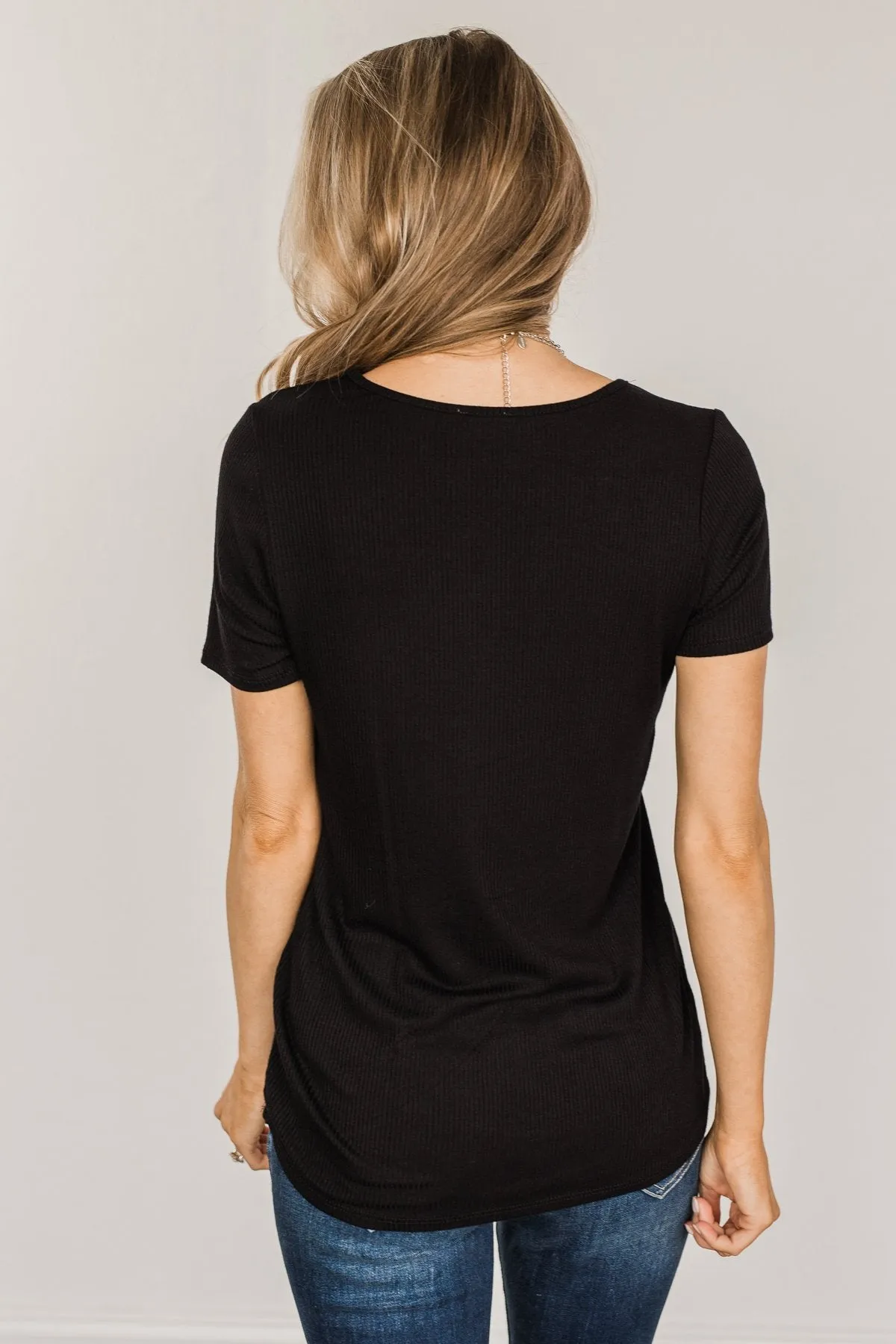 Embrace The New Cut Out Top- Black