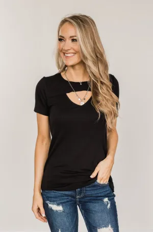 Embrace The New Cut Out Top- Black