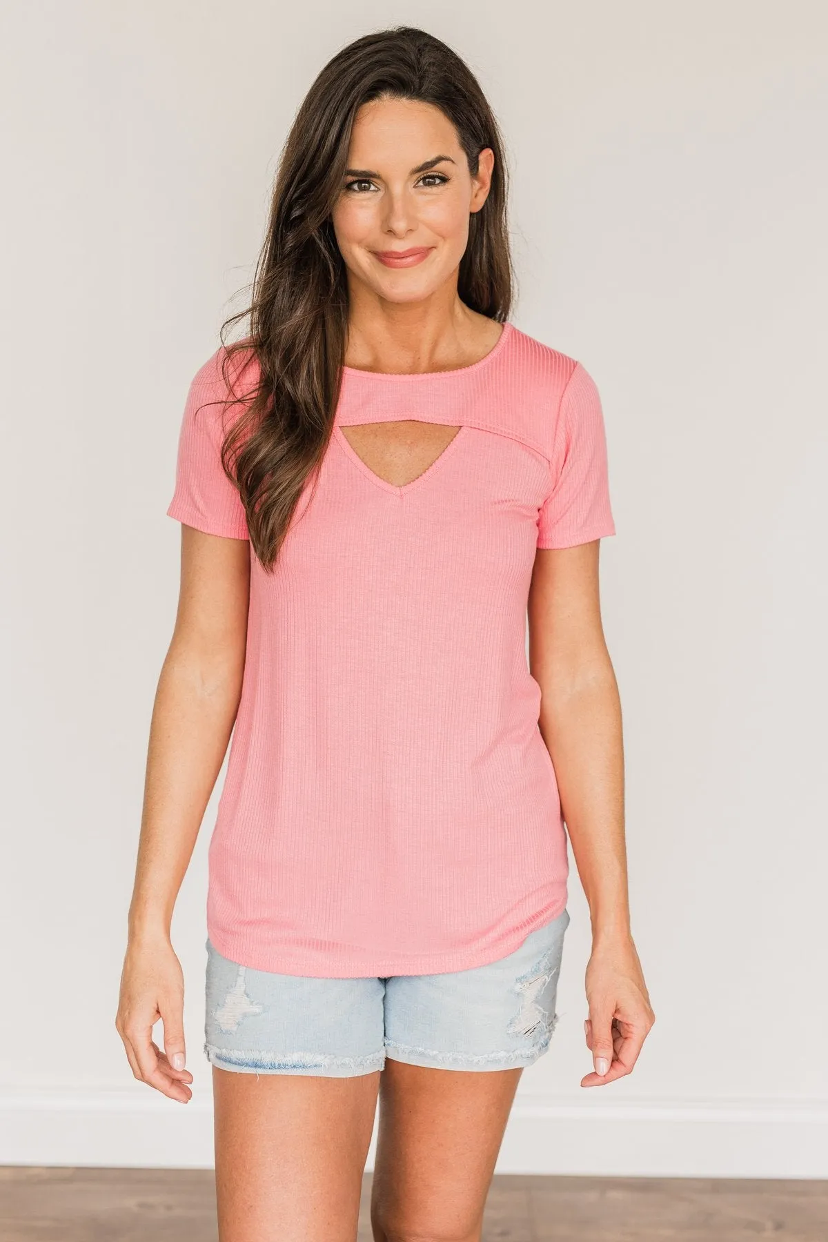 Embrace The New Cut Out Top- Pink