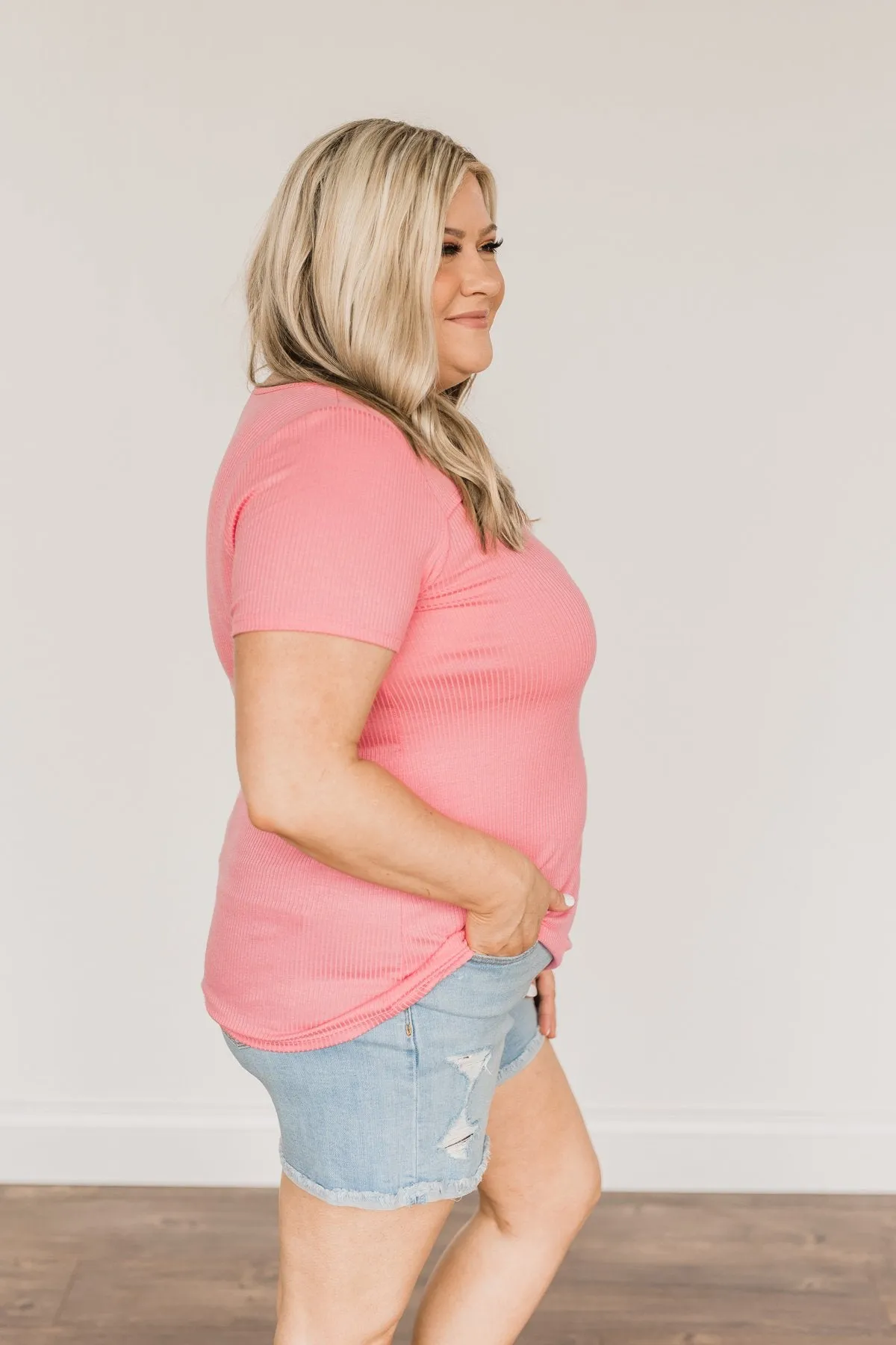 Embrace The New Cut Out Top- Pink