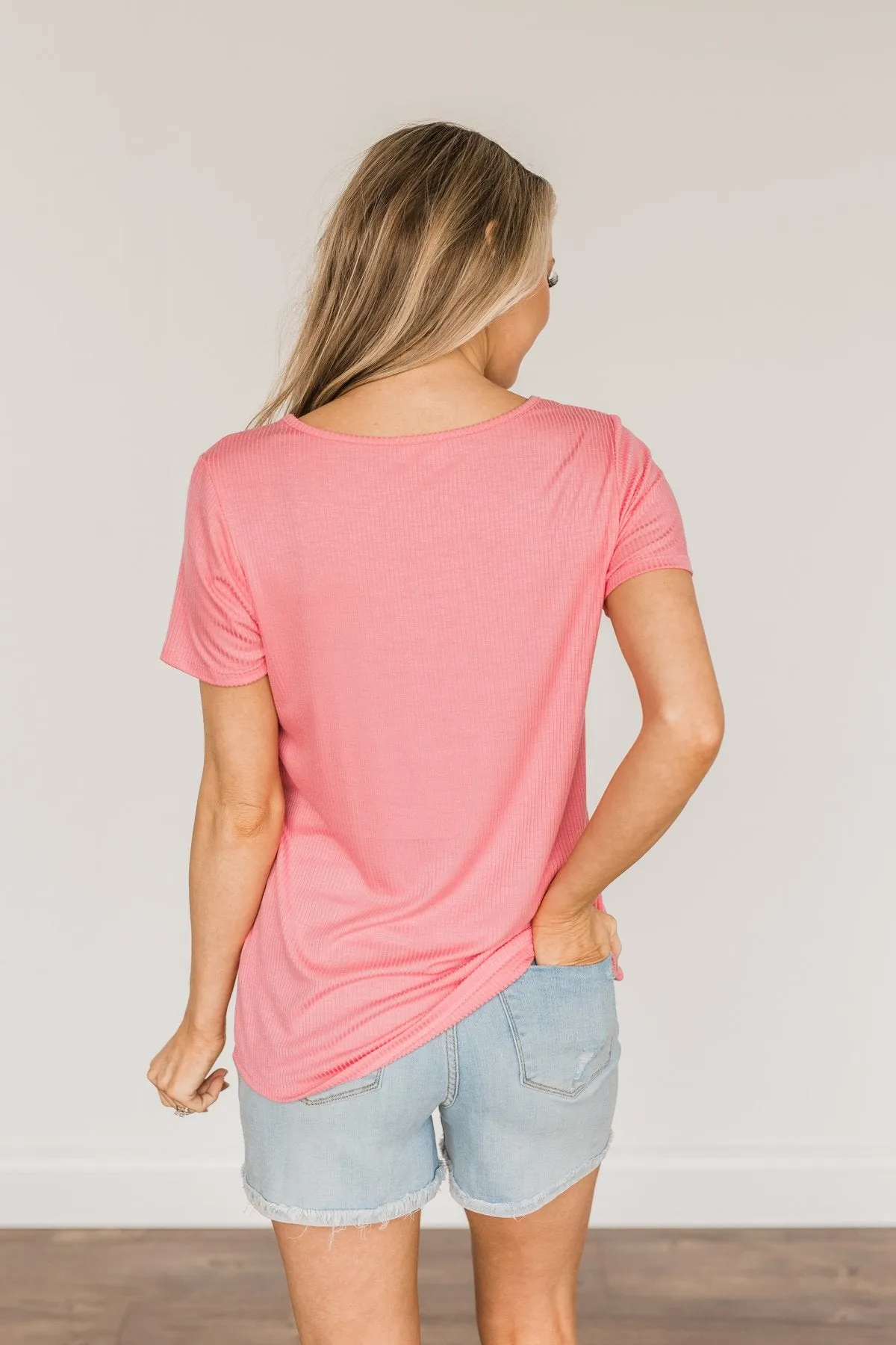Embrace The New Cut Out Top- Pink