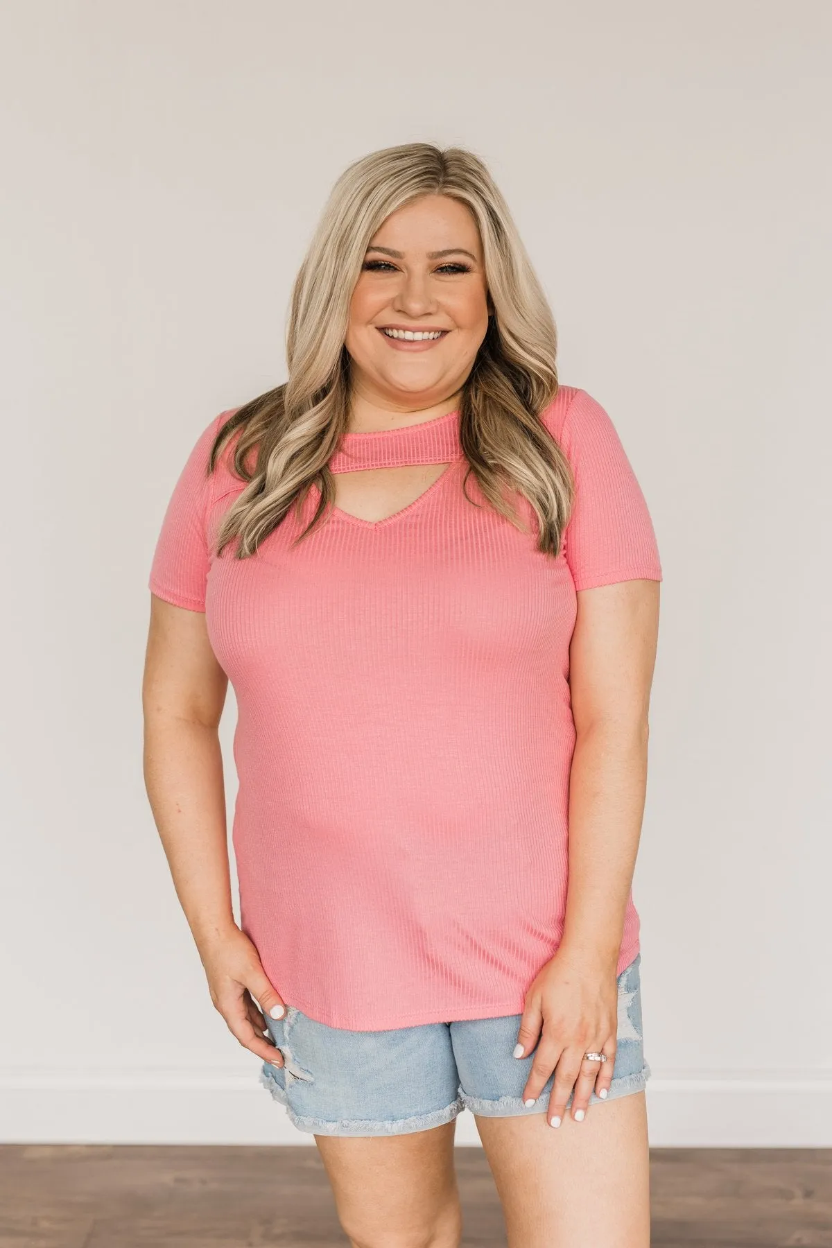 Embrace The New Cut Out Top- Pink