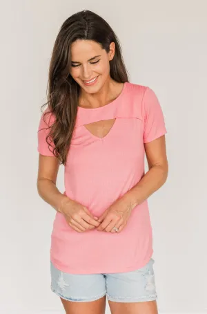 Embrace The New Cut Out Top- Pink