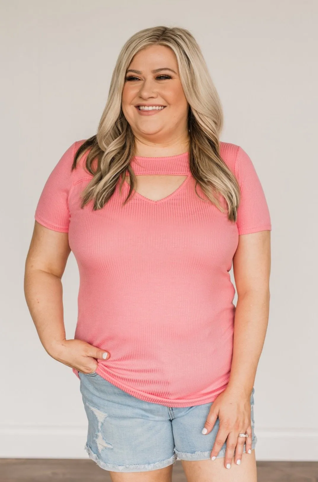 Embrace The New Cut Out Top- Pink