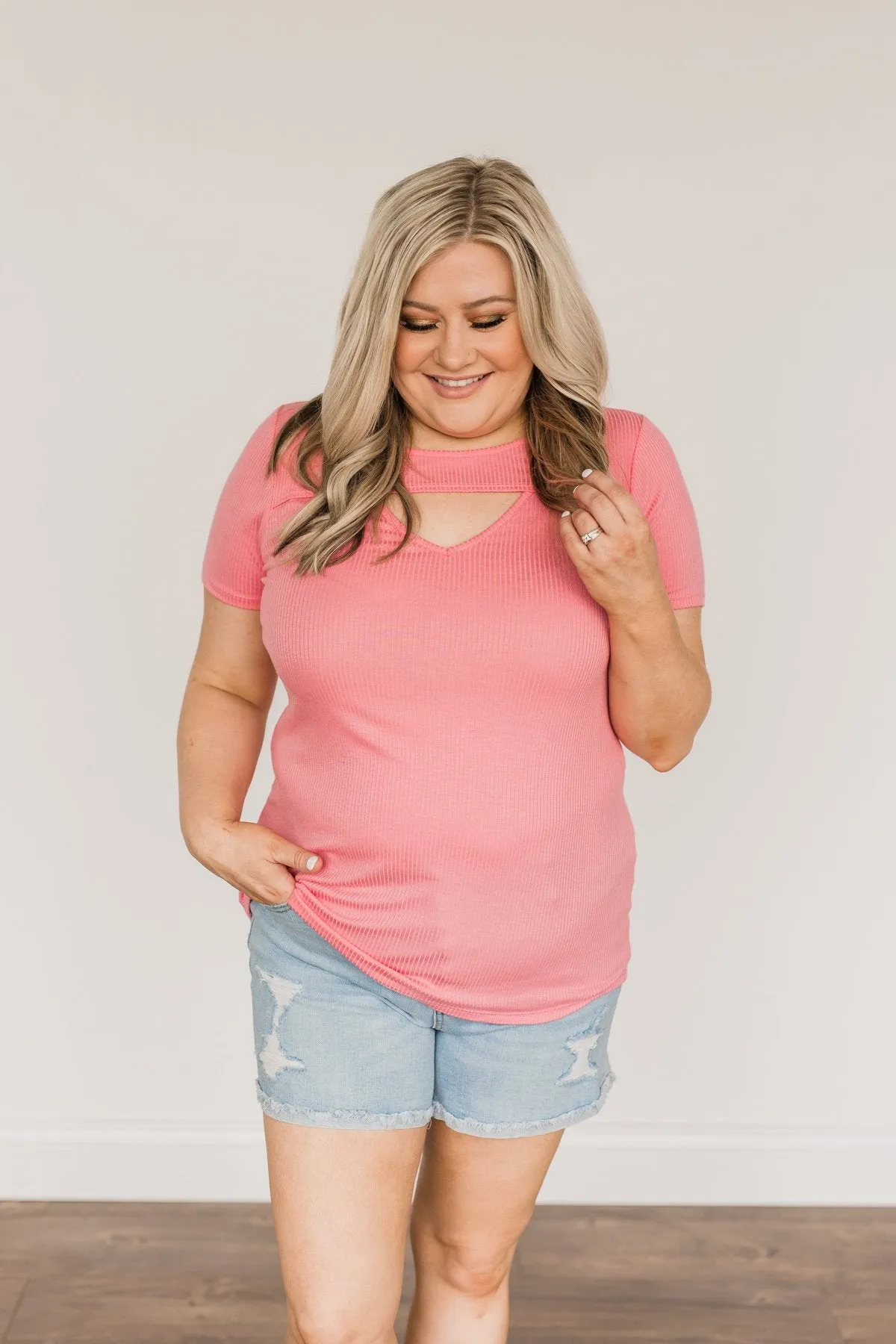 Embrace The New Cut Out Top- Pink