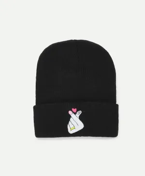 Embroidered Diamond Beanie Hat