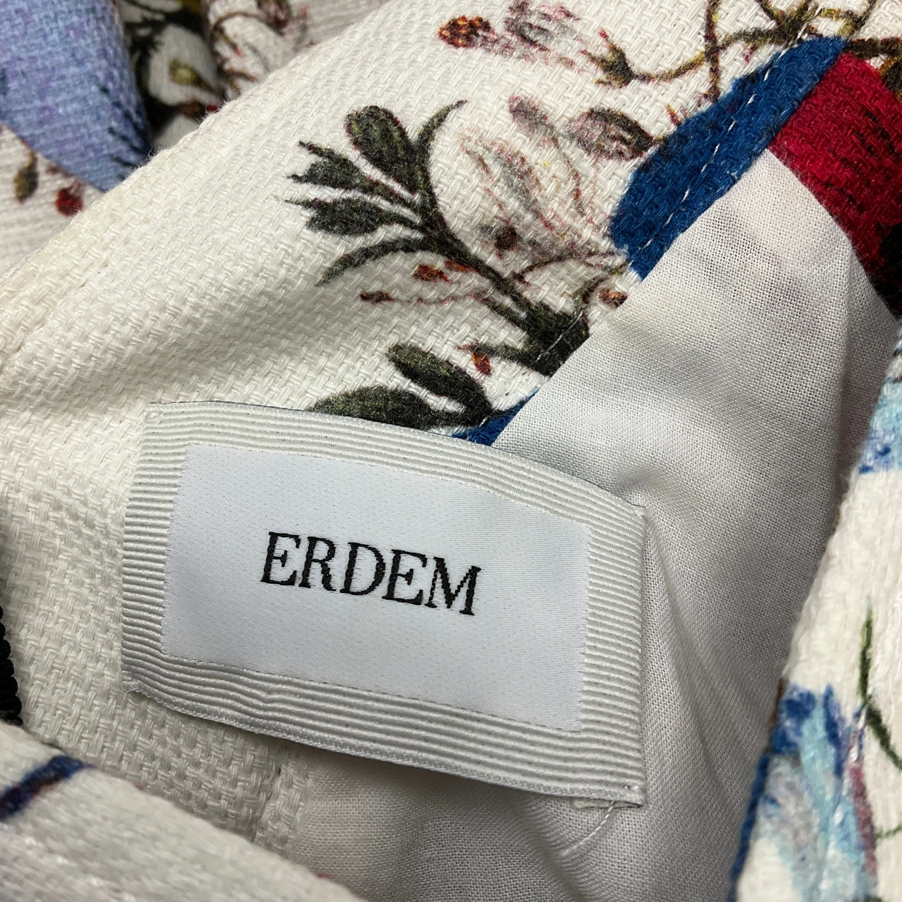 Erdem White Multi Floral Pattern Sleeveless Fabienne Dress