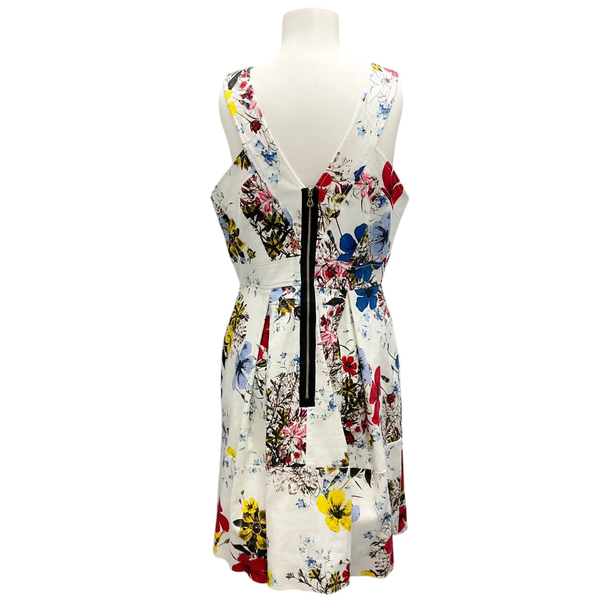Erdem White Multi Floral Pattern Sleeveless Fabienne Dress