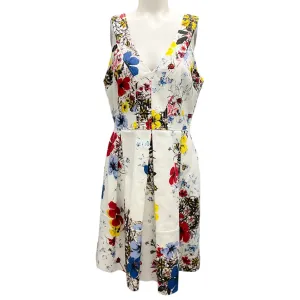Erdem White Multi Floral Pattern Sleeveless Fabienne Dress