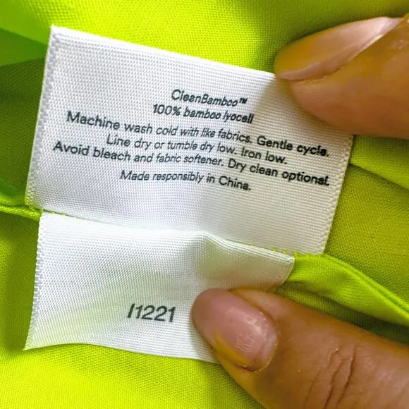 ETTITUDE Lime Green Bamboo Sateen Cami  Size XL NIB