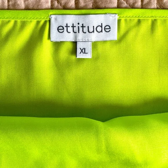 ETTITUDE Lime Green Bamboo Sateen Cami  Size XL NIB