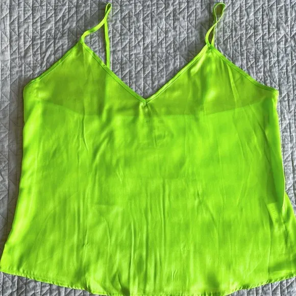 ETTITUDE Lime Green Bamboo Sateen Cami  Size XL NIB