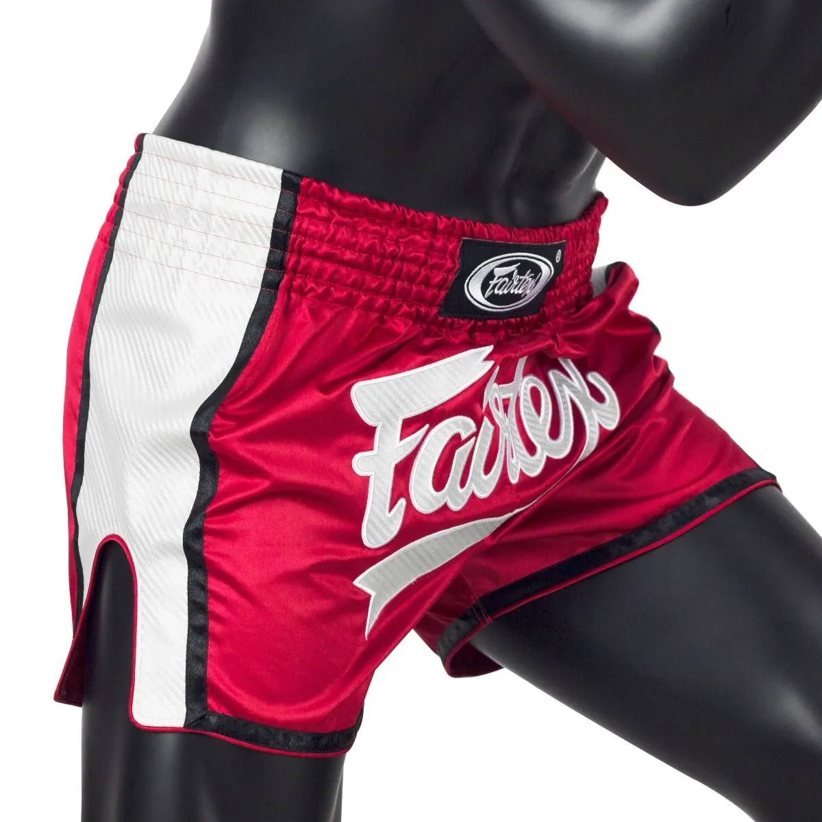 FAIRTEX RED AND WHITE MUAY THAI SHORTS - BS1704