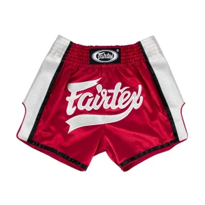 FAIRTEX RED AND WHITE MUAY THAI SHORTS - BS1704