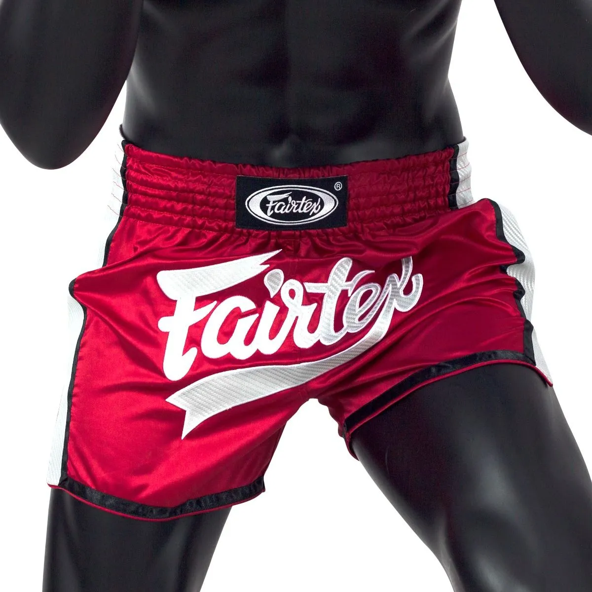 FAIRTEX RED AND WHITE MUAY THAI SHORTS - BS1704