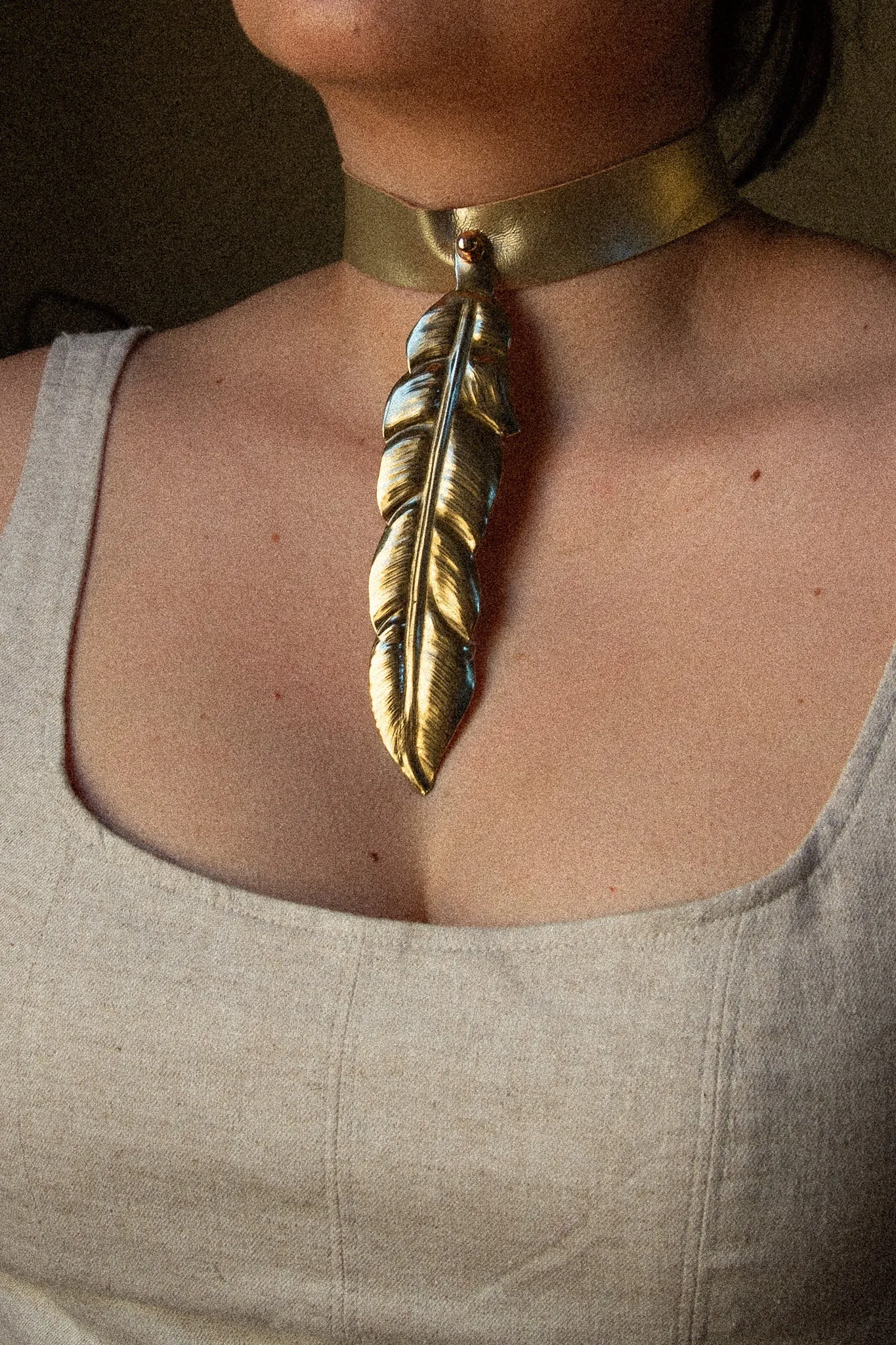 Feather Choker - White