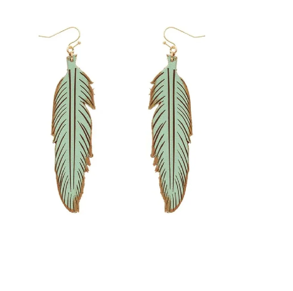 Feather Leather Earrings