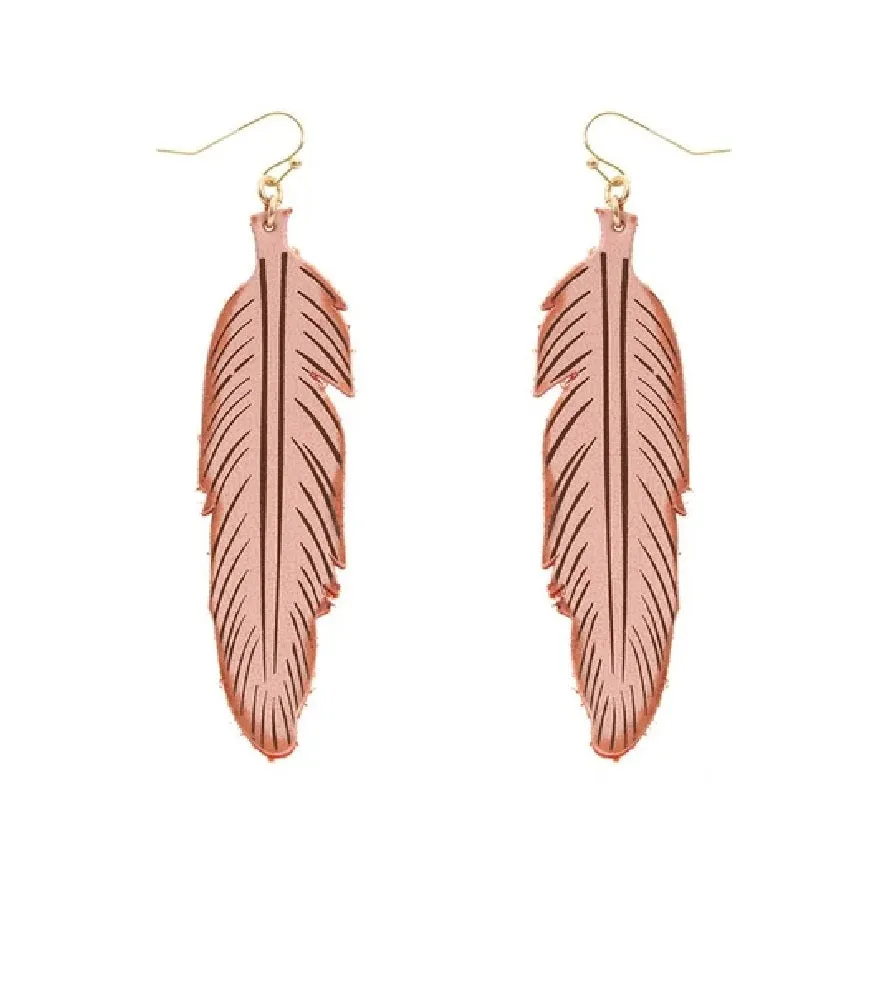 Feather Leather Earrings