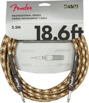 Fender Professional Series Instrument Cable 18.6ft, Desert Camo