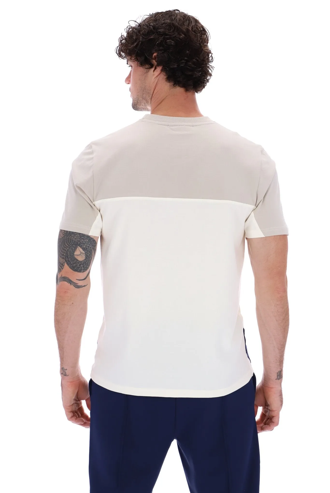 Fila FW24MH027 Tiebreaker T-shirt 130 Gardenia/Silver/Navy