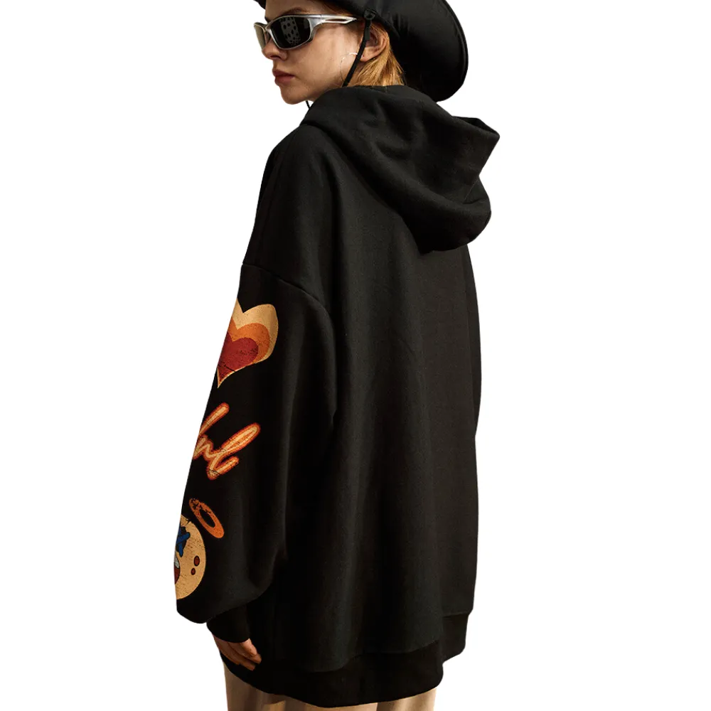 Floral Heart Print Hoodie