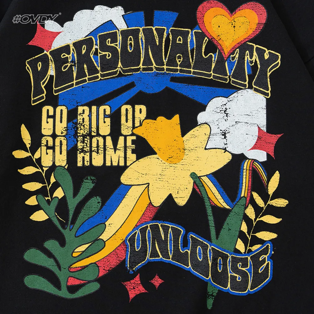 Floral Heart Print Hoodie