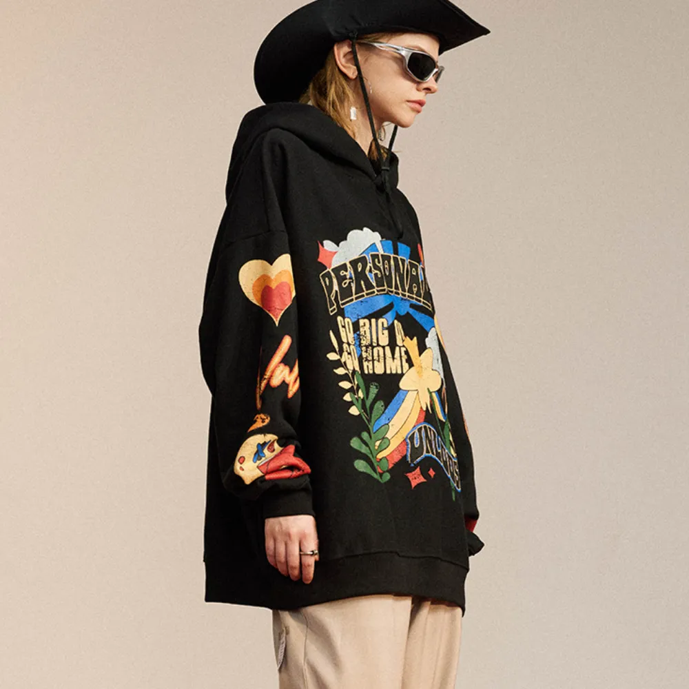 Floral Heart Print Hoodie