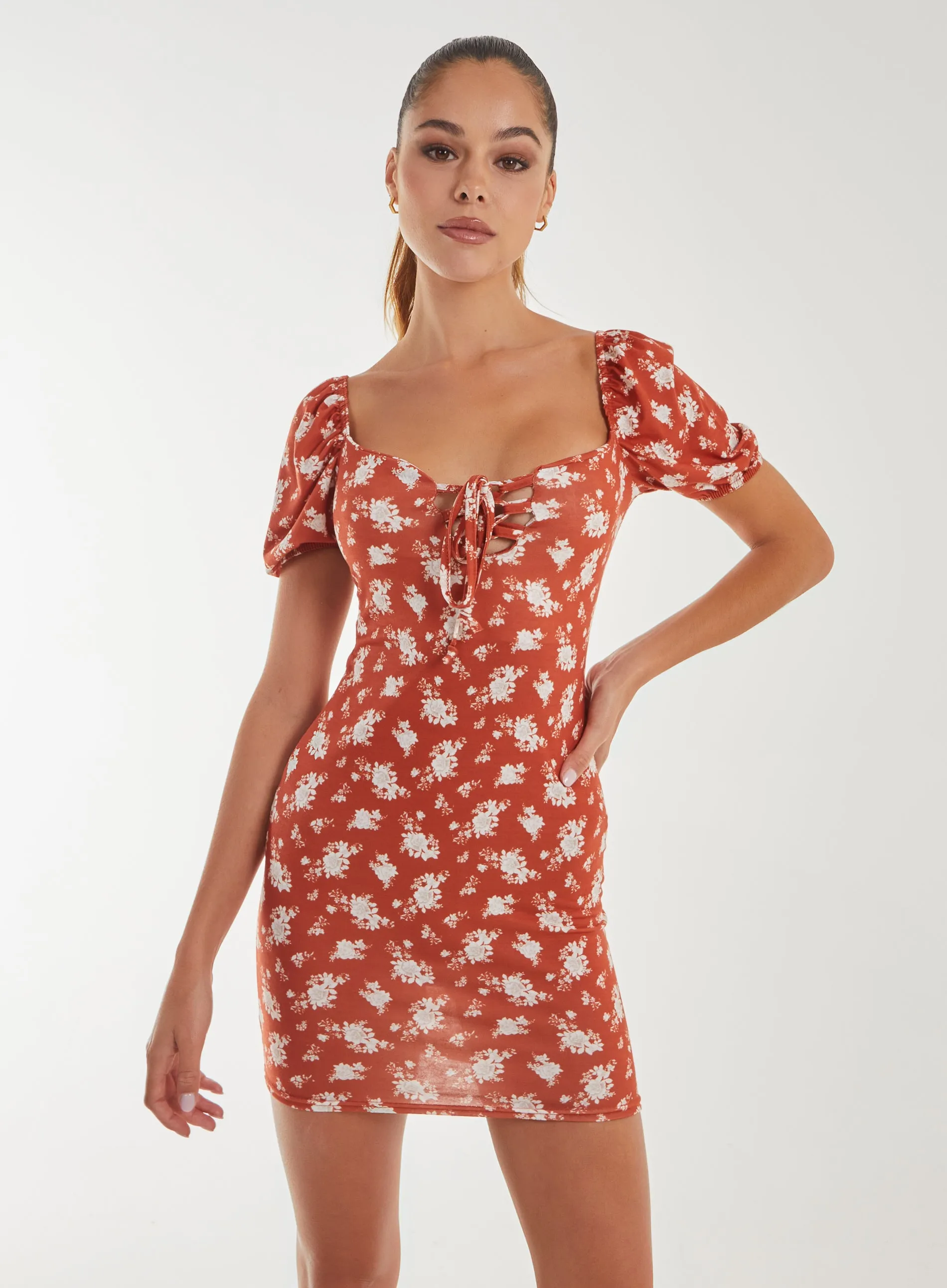 Floral Puff Sleeve Dress