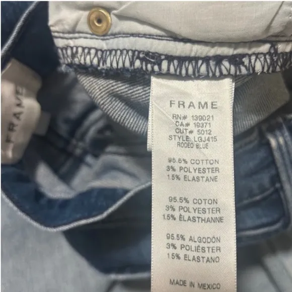 Frame Denim Le Garçon Mid-Rise Skinny Straight Jeans | Size 27 | Rodeo Blue