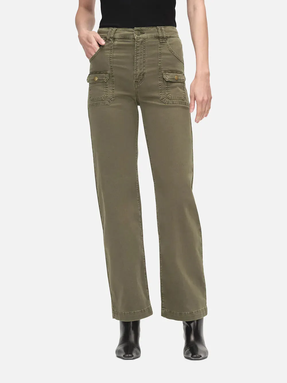 FRAME-Utility Pocket Pant Washed Winter Moss