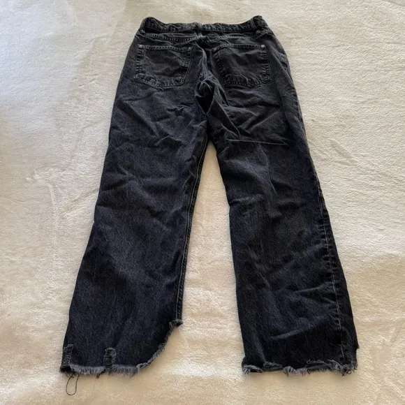Free People We The Free Black Tapered Baggy High Rise Boyfriend Jeans