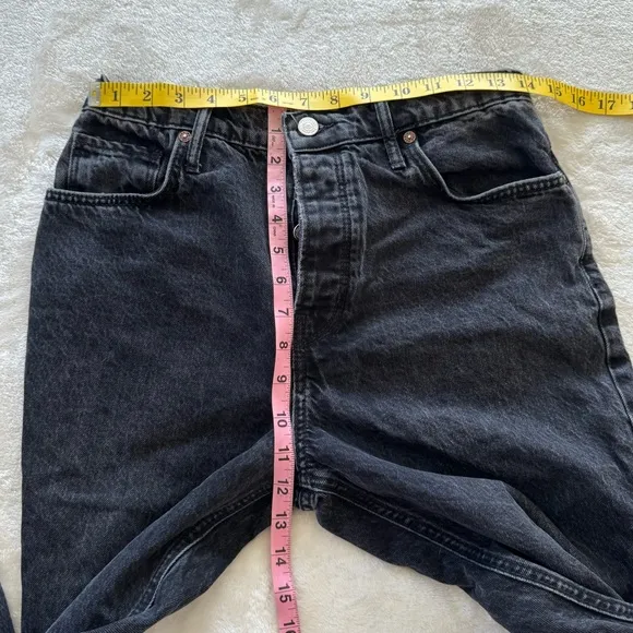 Free People We The Free Black Tapered Baggy High Rise Boyfriend Jeans