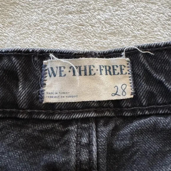 Free People We The Free Black Tapered Baggy High Rise Boyfriend Jeans