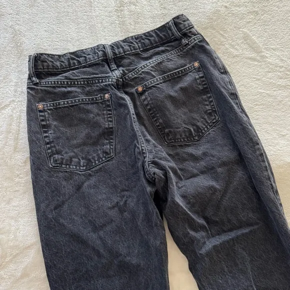 Free People We The Free Black Tapered Baggy High Rise Boyfriend Jeans