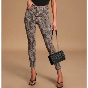 Free People We The Free Snakeskin Print Jeans Size 26 NWT