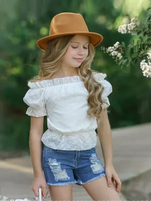 Frilly Fun Denim Shorts Set