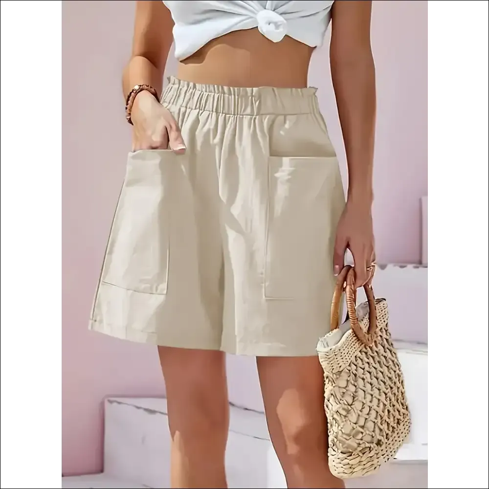 Full Size Pocketed Elastic Waist Shorts