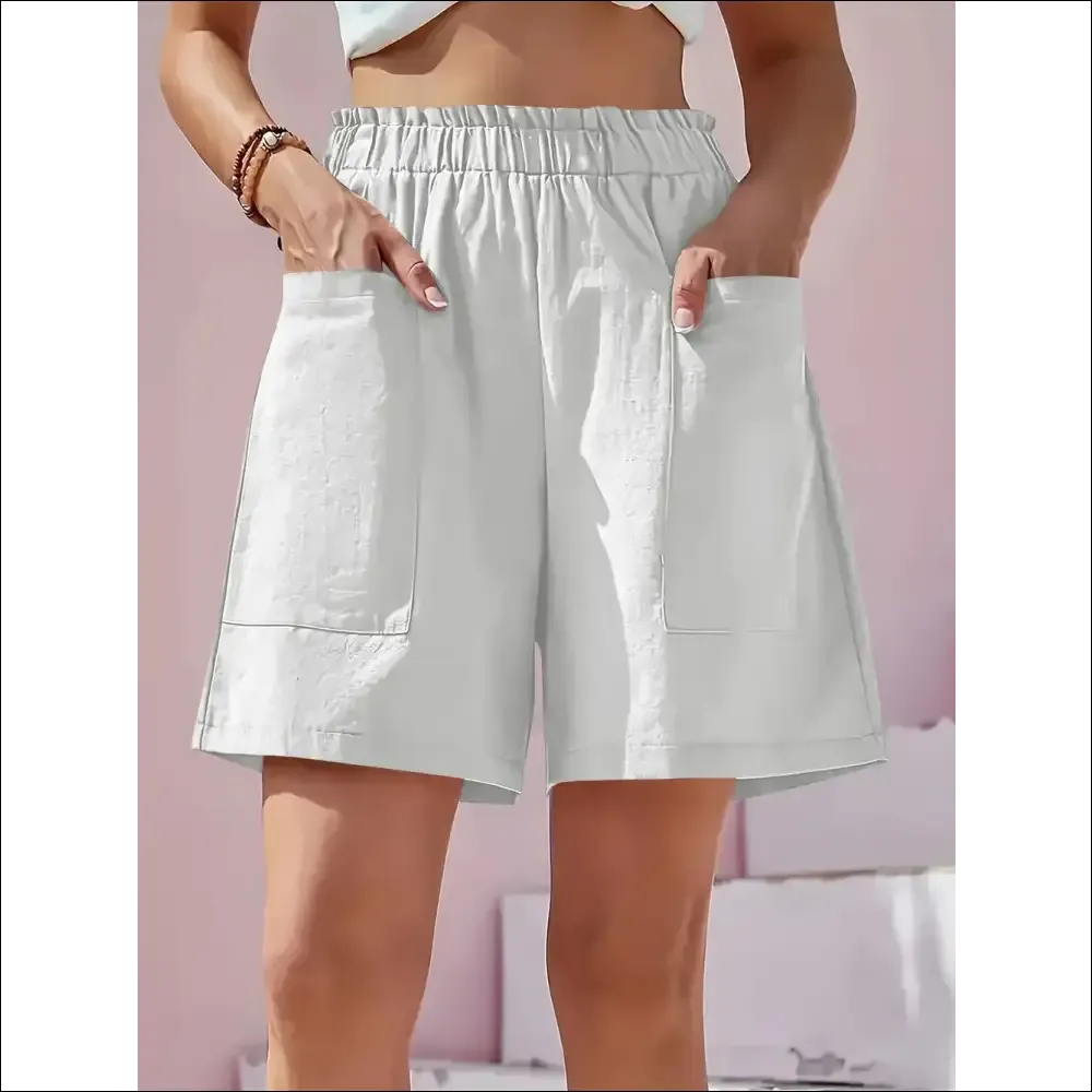 Full Size Pocketed Elastic Waist Shorts